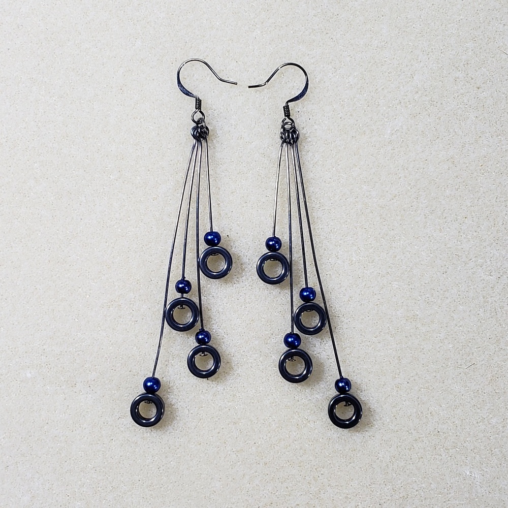 Hand made fashion earrings blue